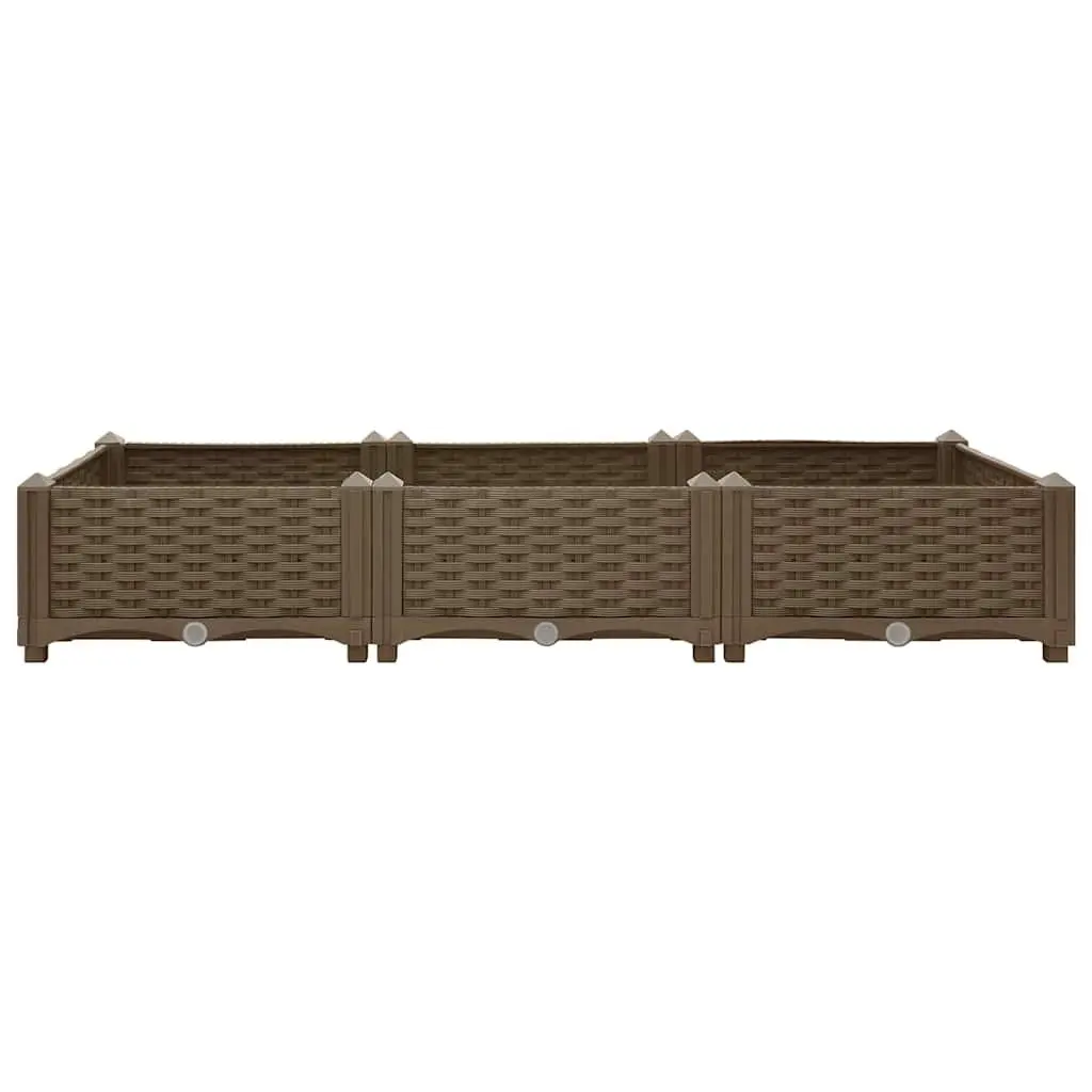 Raised Garden Bed Planter Box Brown Polypropylene 120x40x23cm