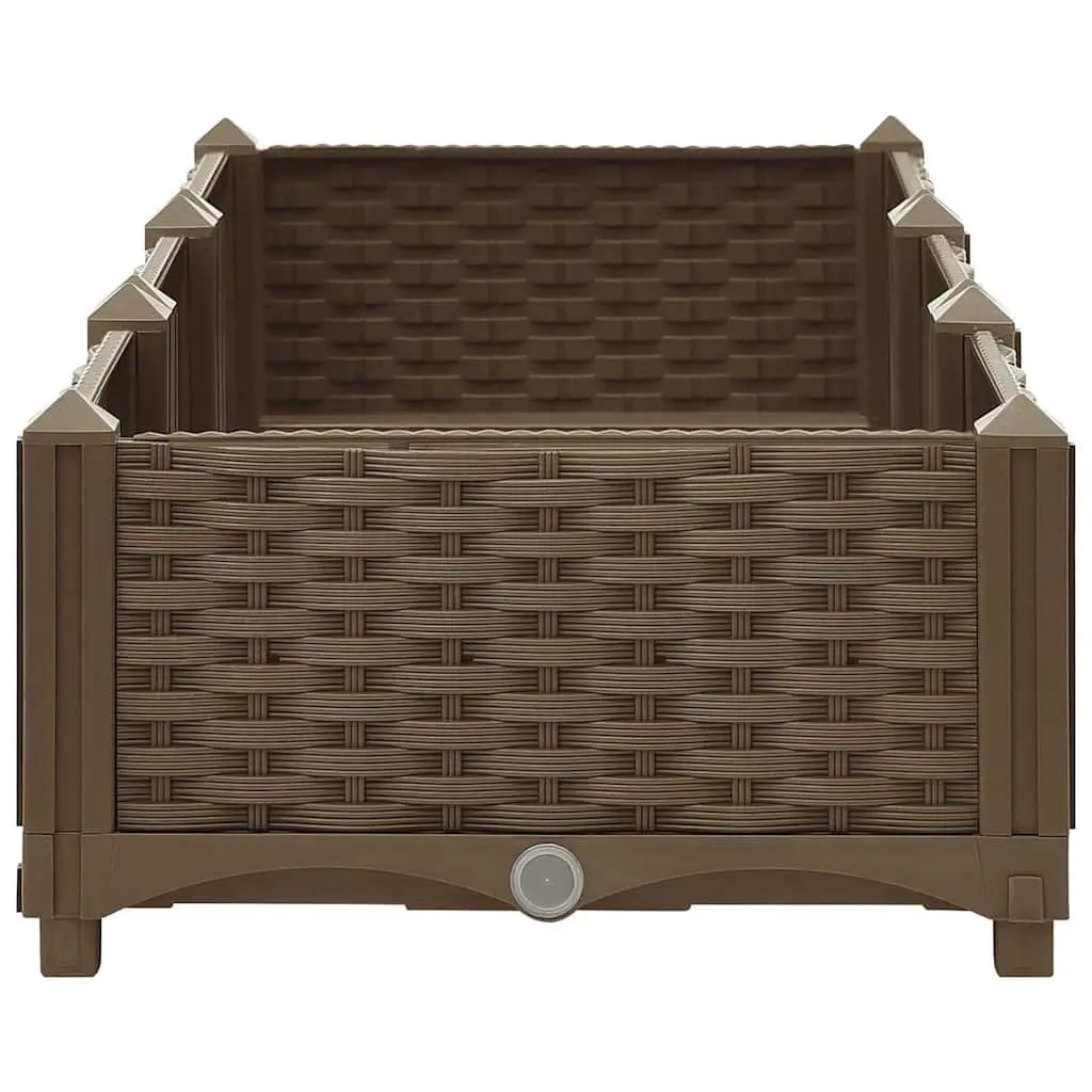 Raised Garden Bed Planter Box Brown Polypropylene 120x40x23cm