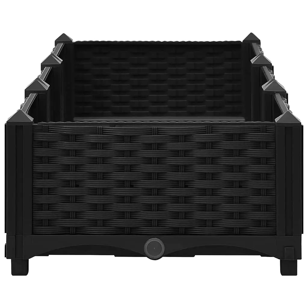 Raised Garden Bed Planter Black Polypropylene 120 x 40 x 23 cm