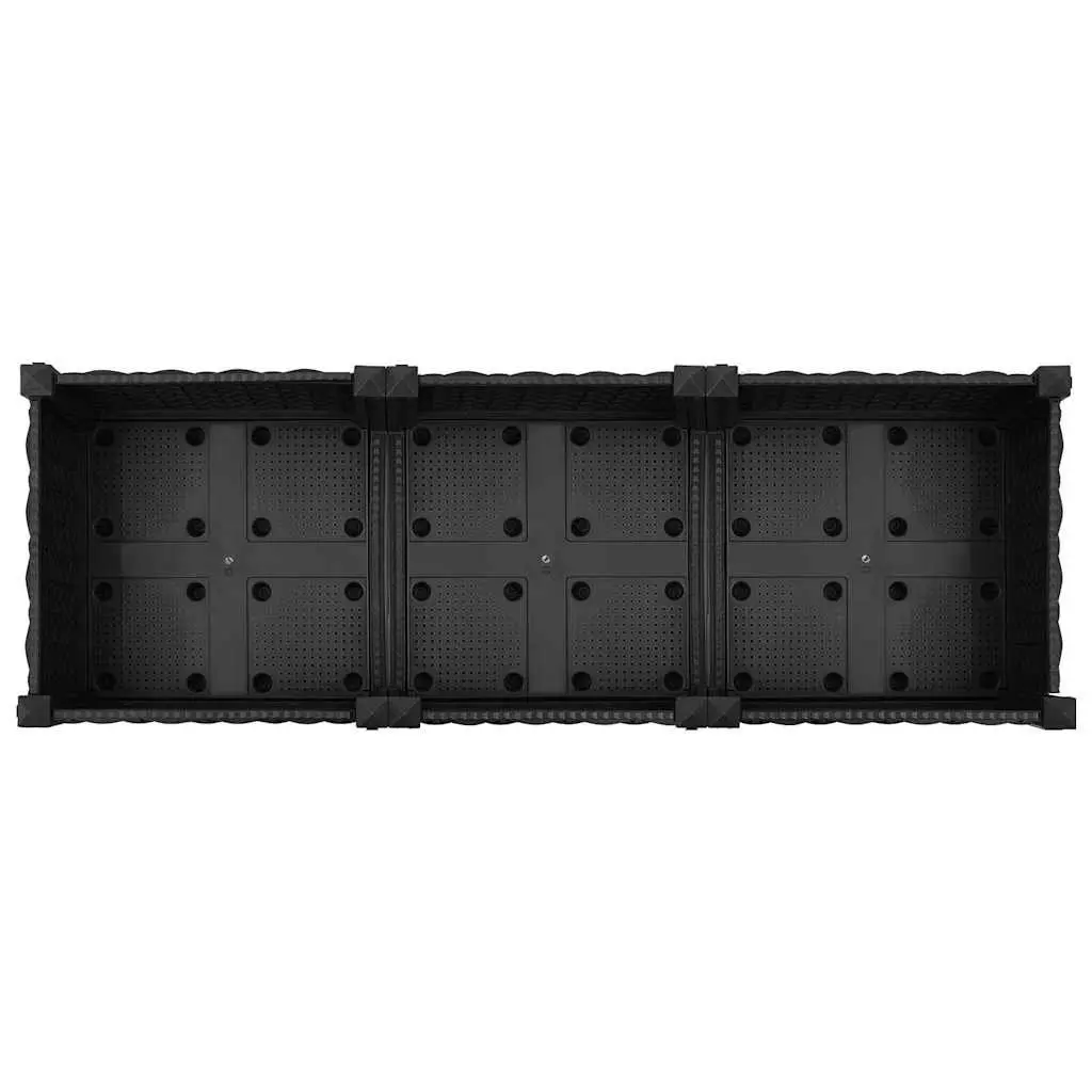 Raised Garden Bed Planter Black Polypropylene 120 x 40 x 23 cm