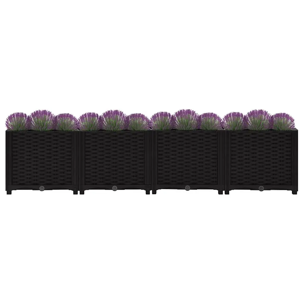 Raised Garden Bed Planter Box Black Polypropylene 160 x 40 x 38 cm