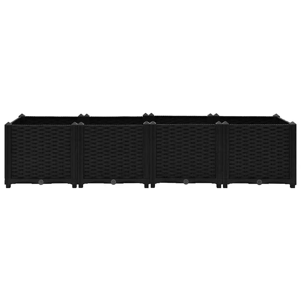 Raised Garden Bed Planter Box Black Polypropylene 160 x 40 x 38 cm