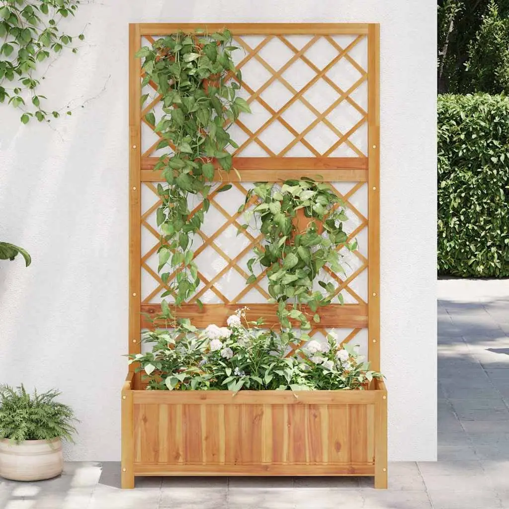 Raised Garden Bed with Trellis Solid Acacia Wood 85 x 38 x 150 cm