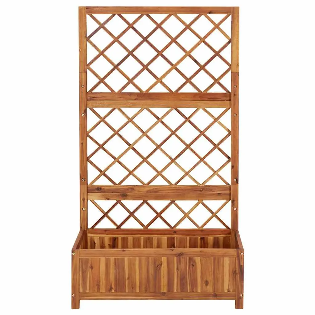 Raised Garden Bed with Trellis Solid Acacia Wood 85 x 38 x 150 cm
