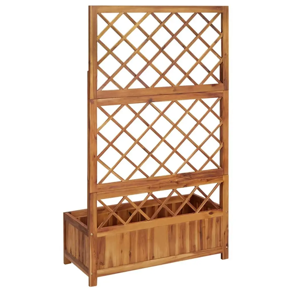 Raised Garden Bed with Trellis Solid Acacia Wood 85 x 38 x 150 cm