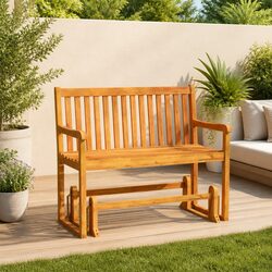 Your Cozy Acacia Wood Garden Swing Bench Awaits