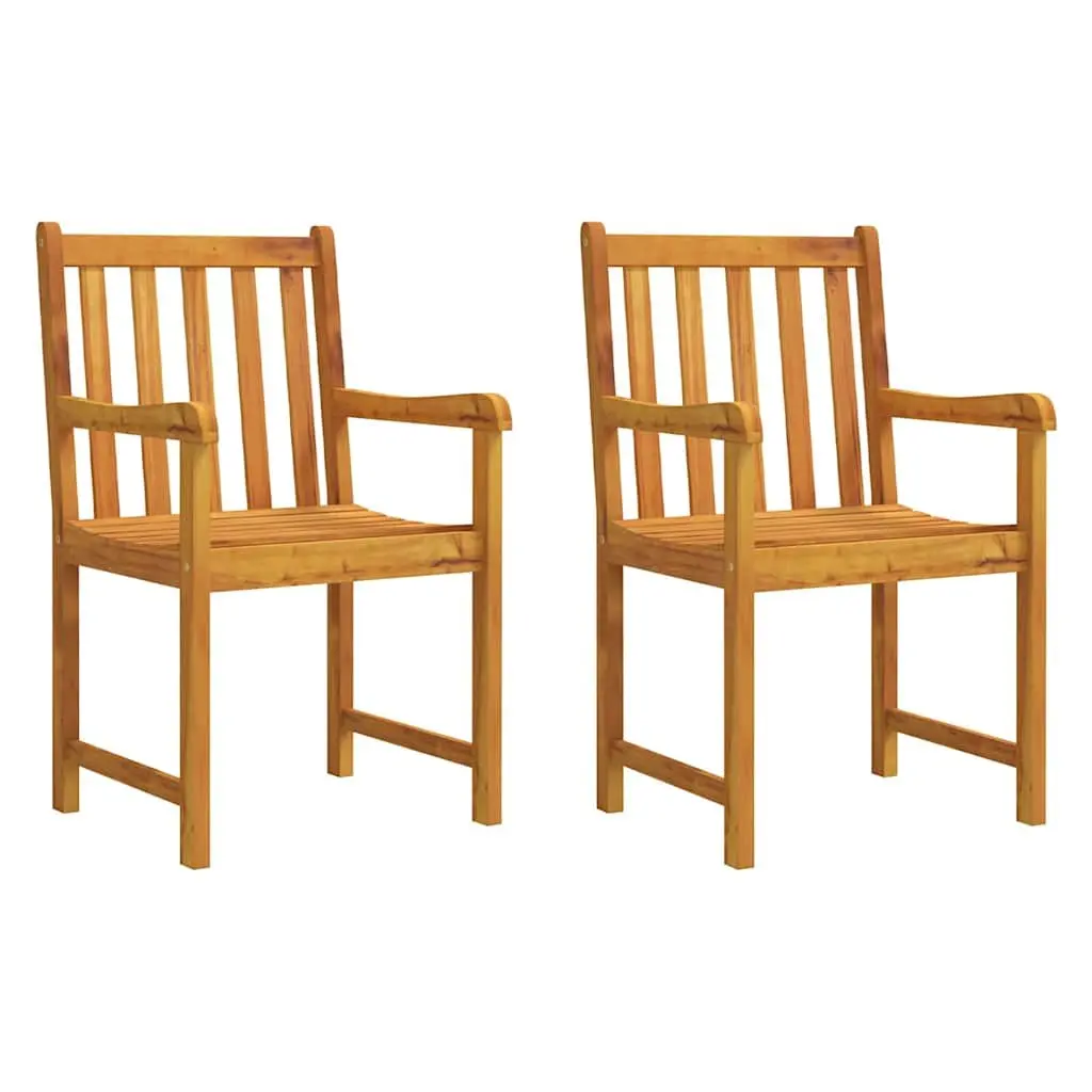 Outdoor Chairs 2 pcs Garden Seating Armchairs Solid Wood Weather Resistant