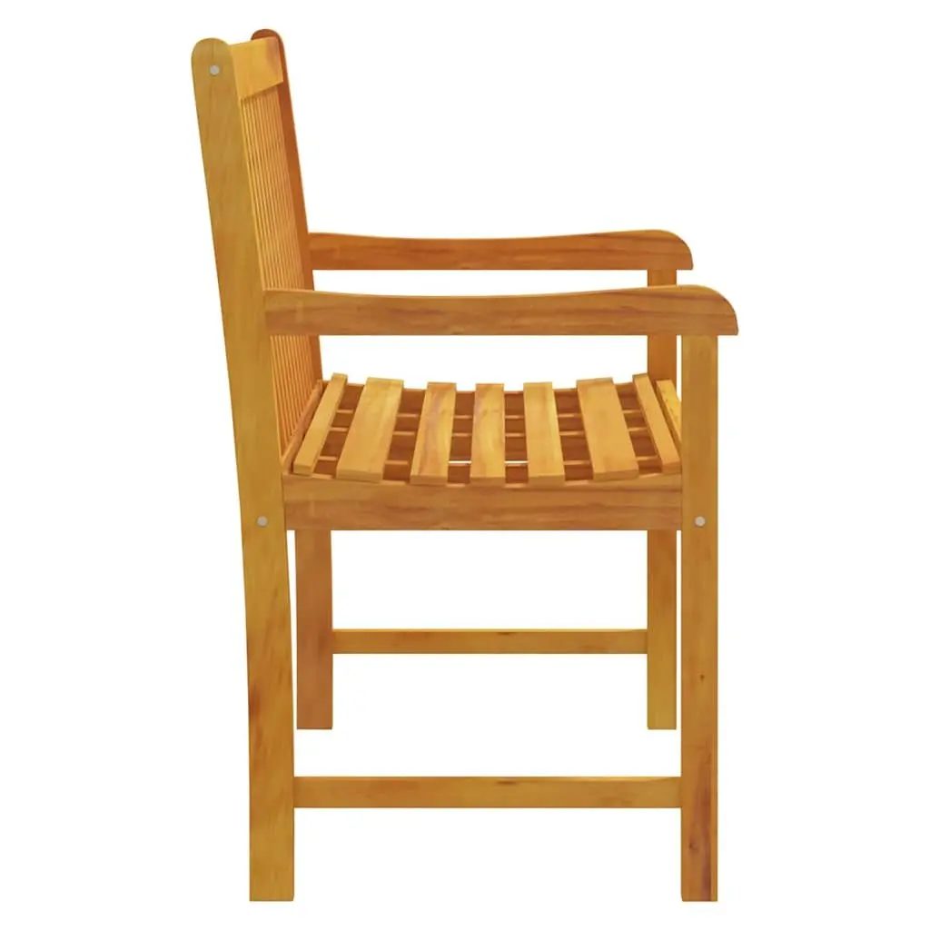 Outdoor Garden Bench Solid Acacia Wood 110cm Brown Backrest Armrest Seating