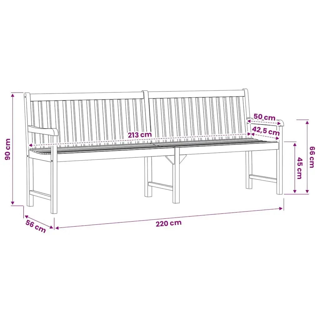 Garden Bench in Solid Acacia Wood