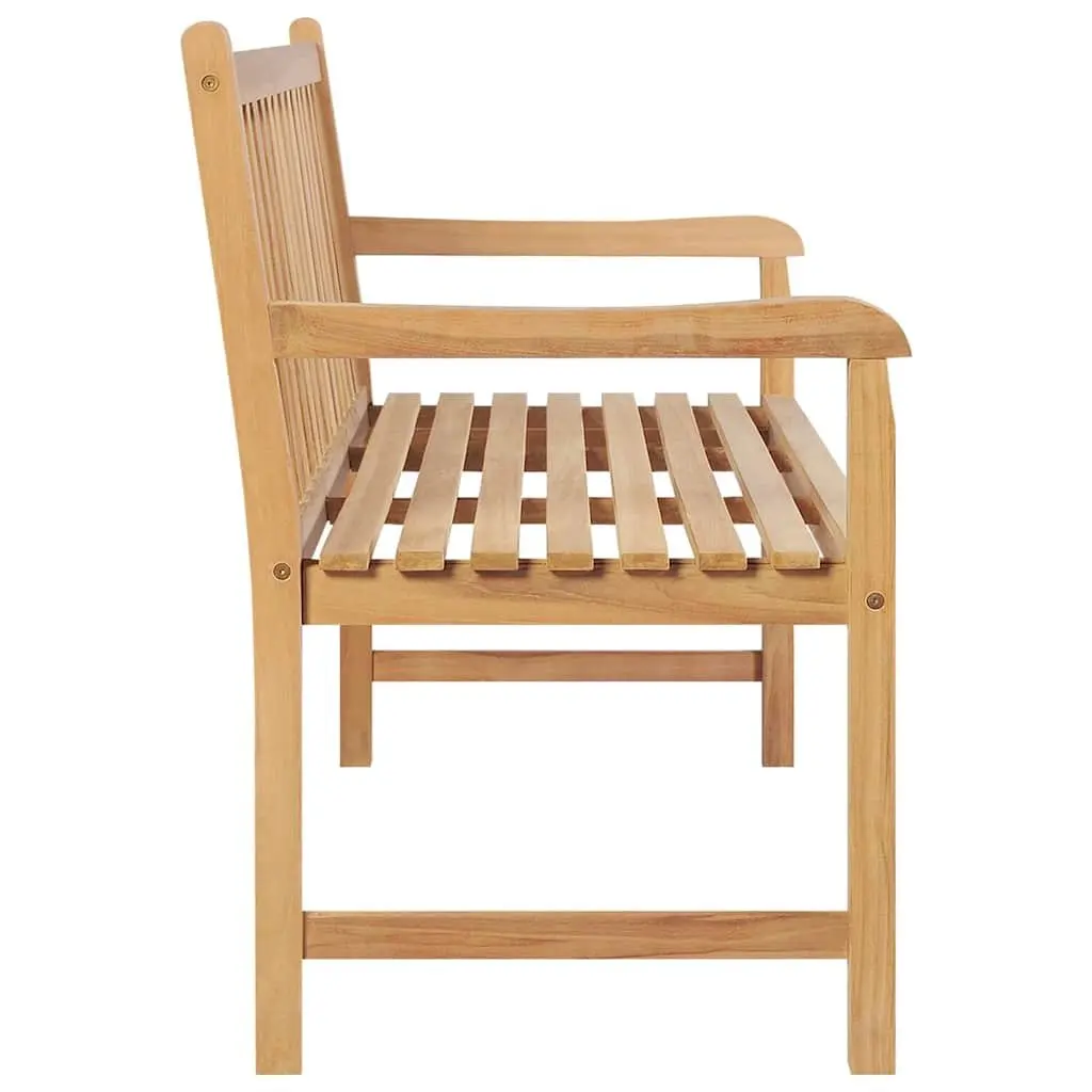 Garden Bench Teak Wood Outdoor Seating 114cm Brown