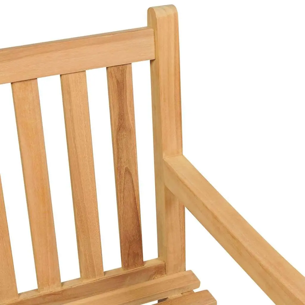 Garden Bench Teak Wood Outdoor Seating 114cm Brown
