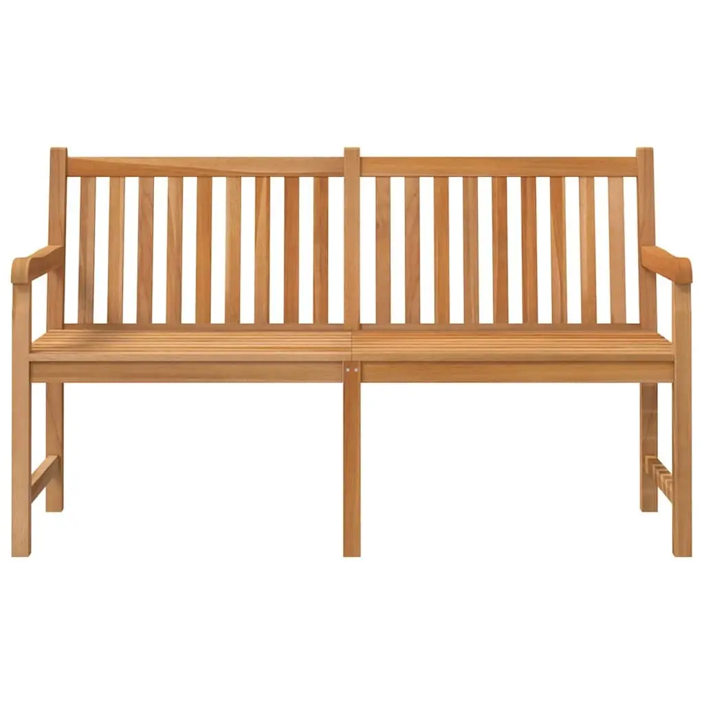 Garden Bench Solid Teak Wood 150cm Outdoor Seating Patio Furniture Brown