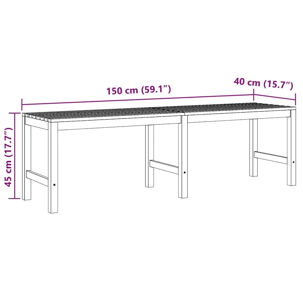Outdoor Garden Bench Teak Wood 150cm