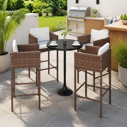 Enjoy Comfortable Outdoor Seating with 4 Bar Stools