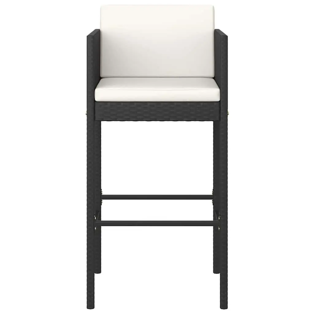 Outdoor Bar Stools Set 4 Pieces with Cushions Garden Patio Counter Height