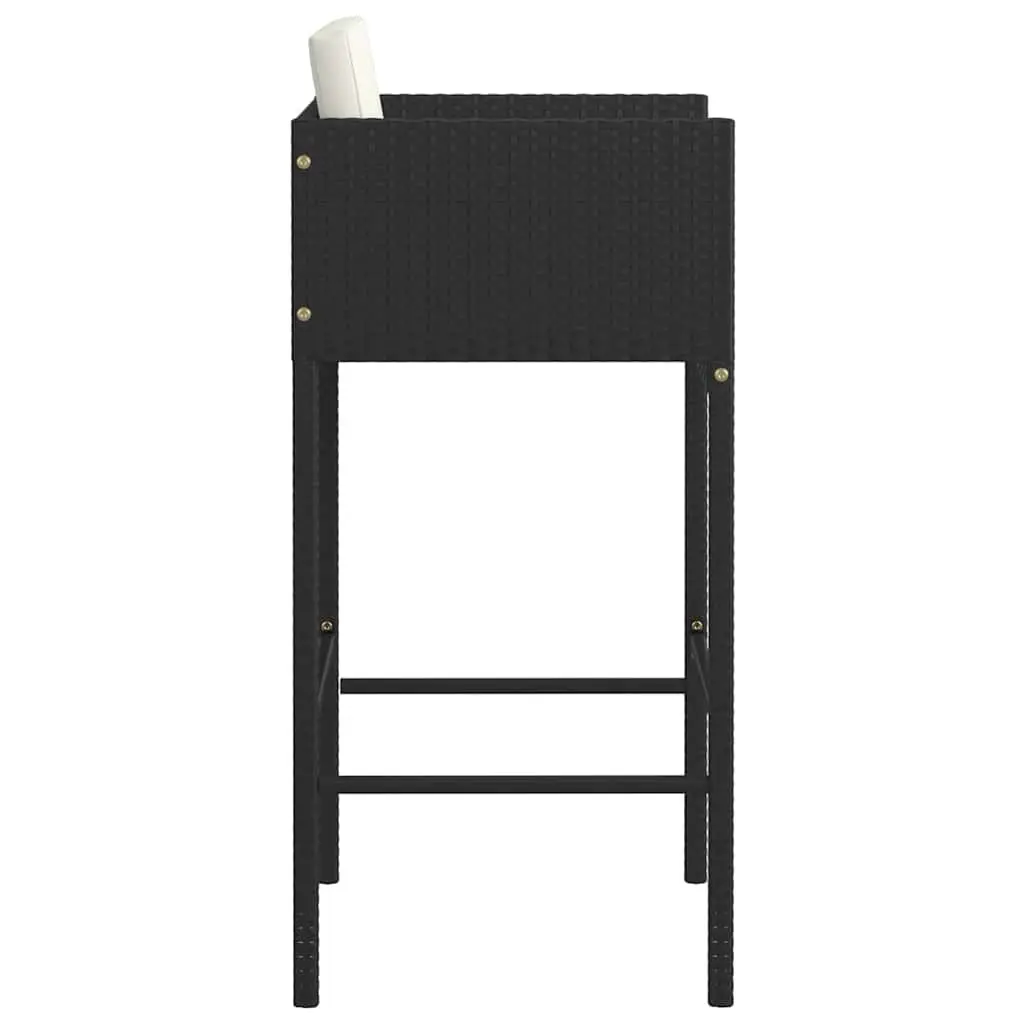 Outdoor Bar Stools Set 4 Pieces with Cushions Garden Patio Counter Height