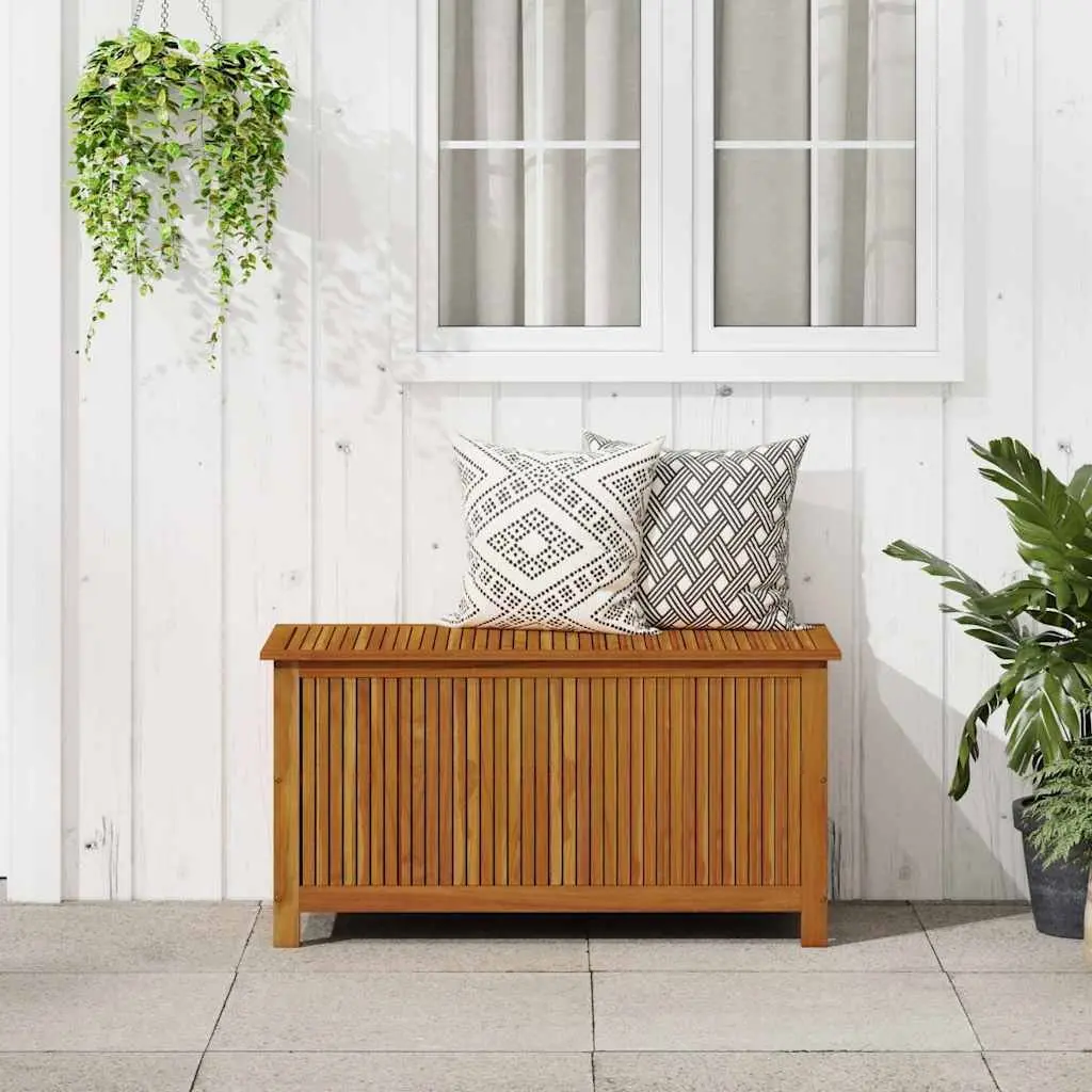 Garden Storage Box Solid Wood Outdoor Furniture 113x50x58cm