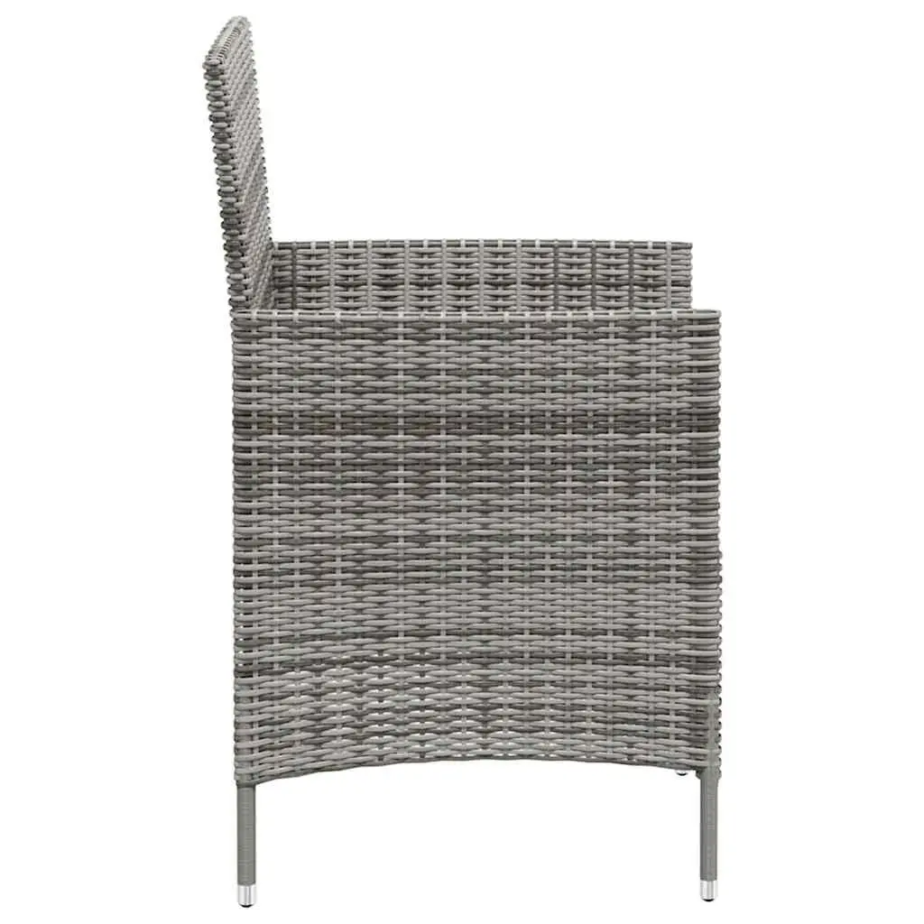 Outdoor Garden Chairs Set Grey PE Rattan Armchairs with Cushions 4 Piece
