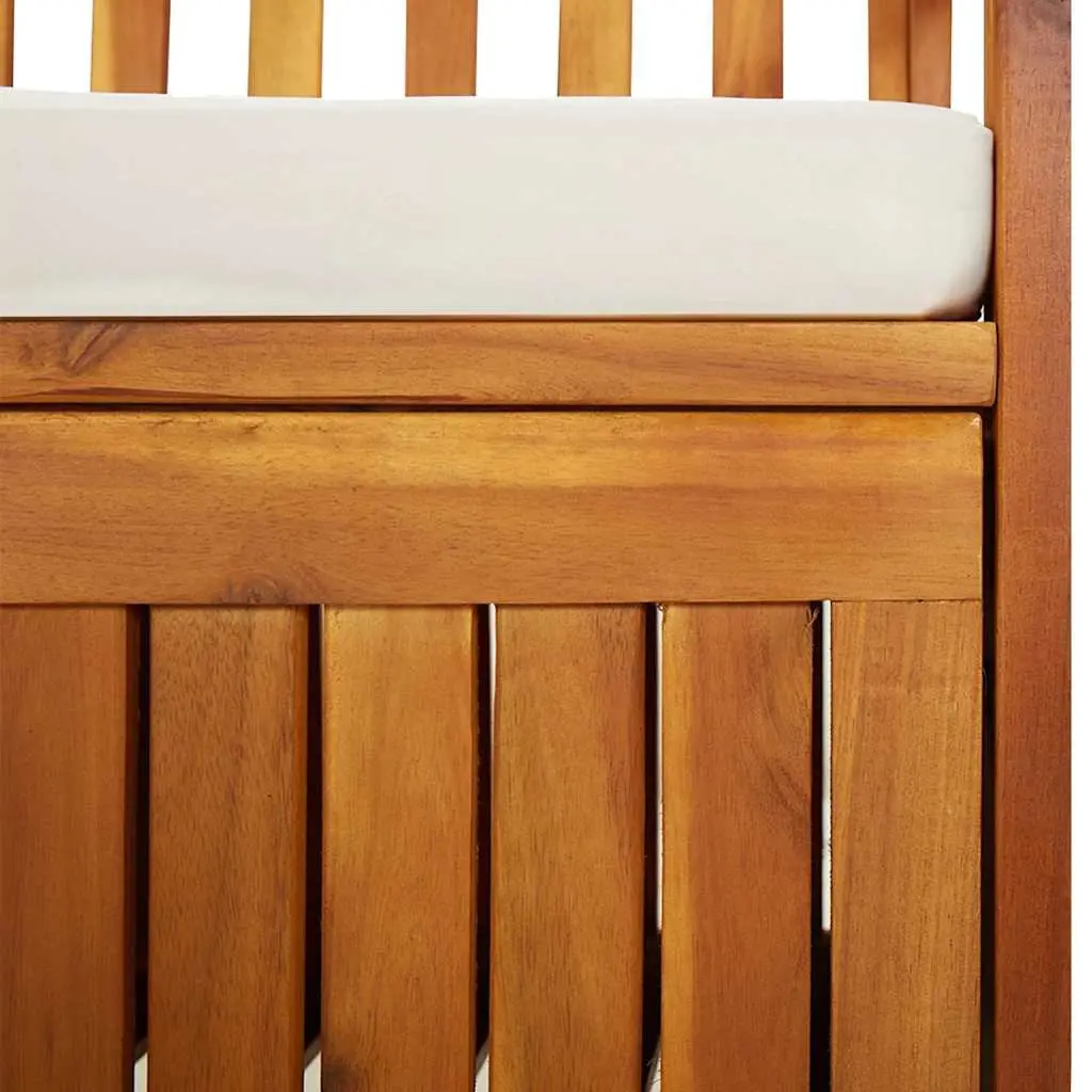 Storage Bench with Cushion 148cm Solid Acacia Wood Brown for Indoor and Outdoor Use
