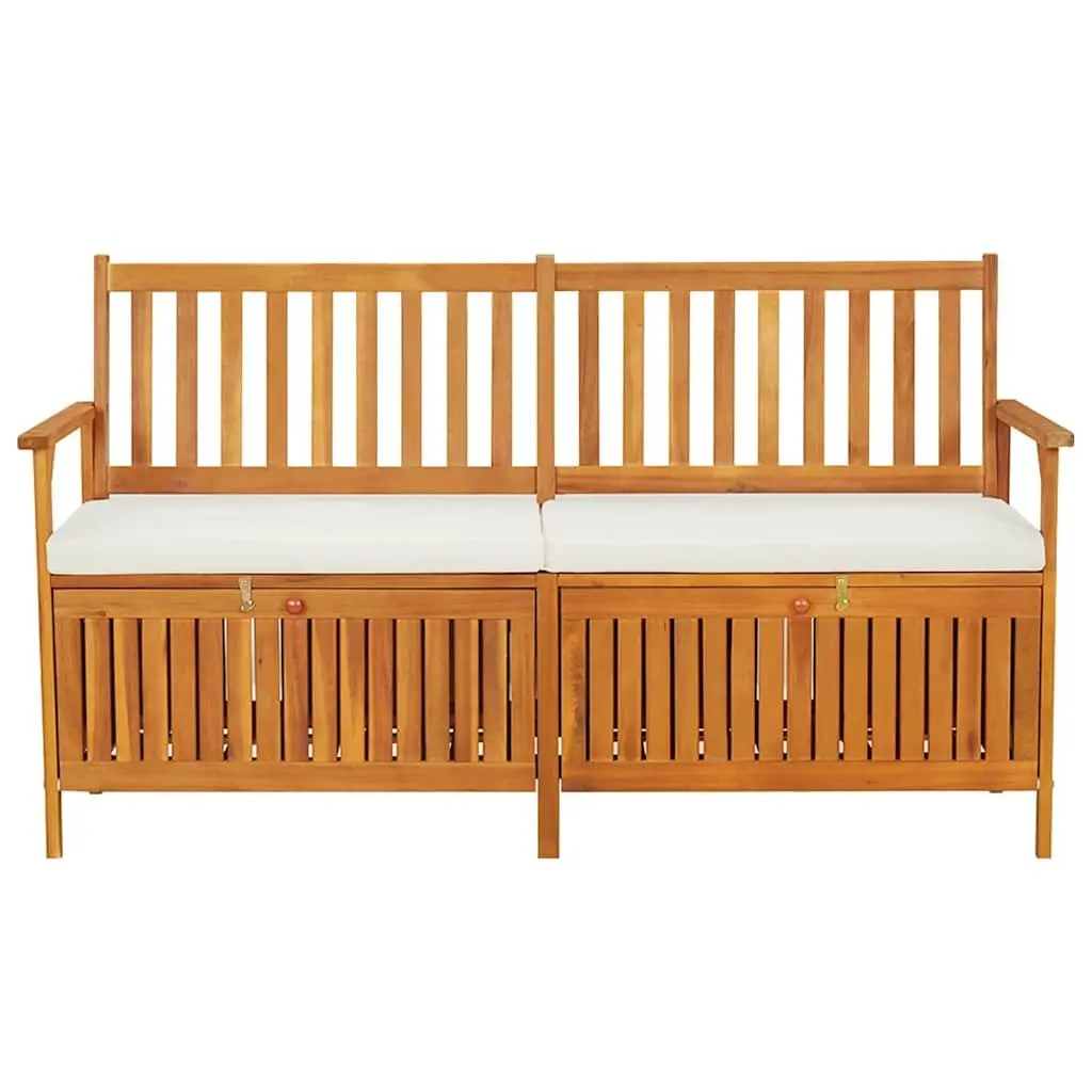 Storage Bench with Cushion Solid Wood Acacia Brown 170cm Indoor Outdoor Seating