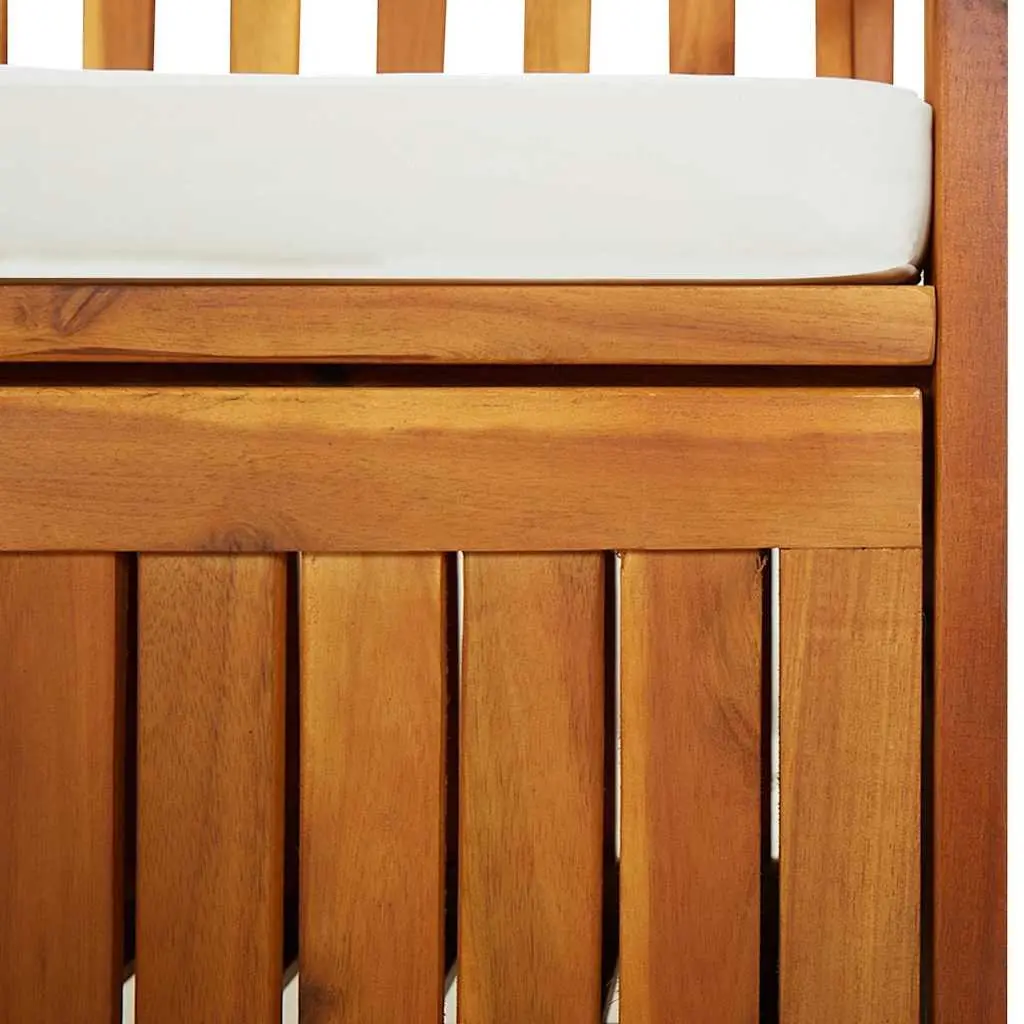 Storage Bench with Cushion Solid Wood Acacia Brown 170cm Indoor Outdoor Seating
