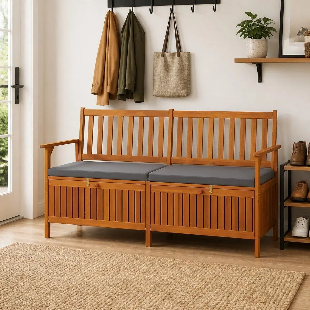148cm Acacia Wood Storage Bench
