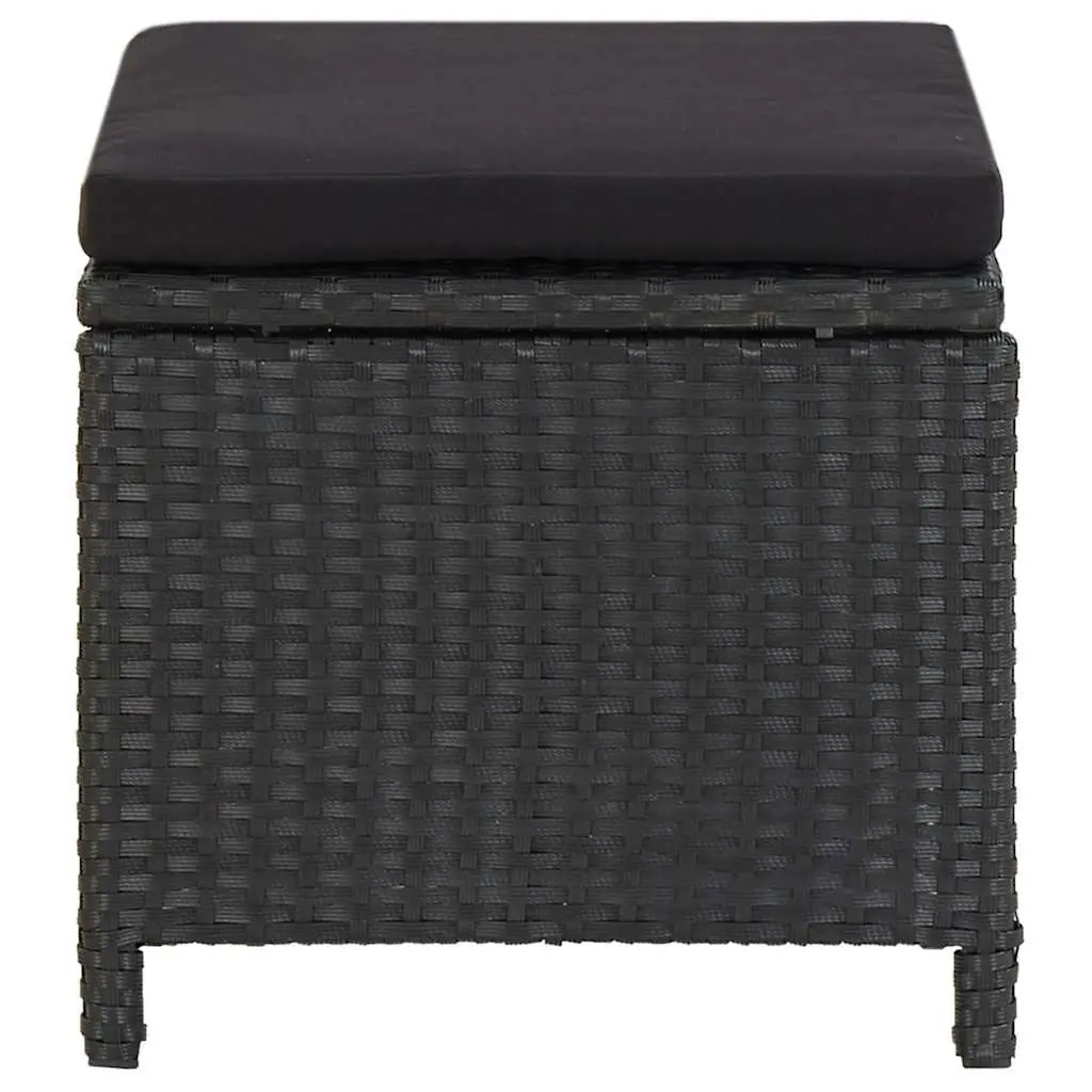 Outdoor Seating with 4 Black Garden Stools