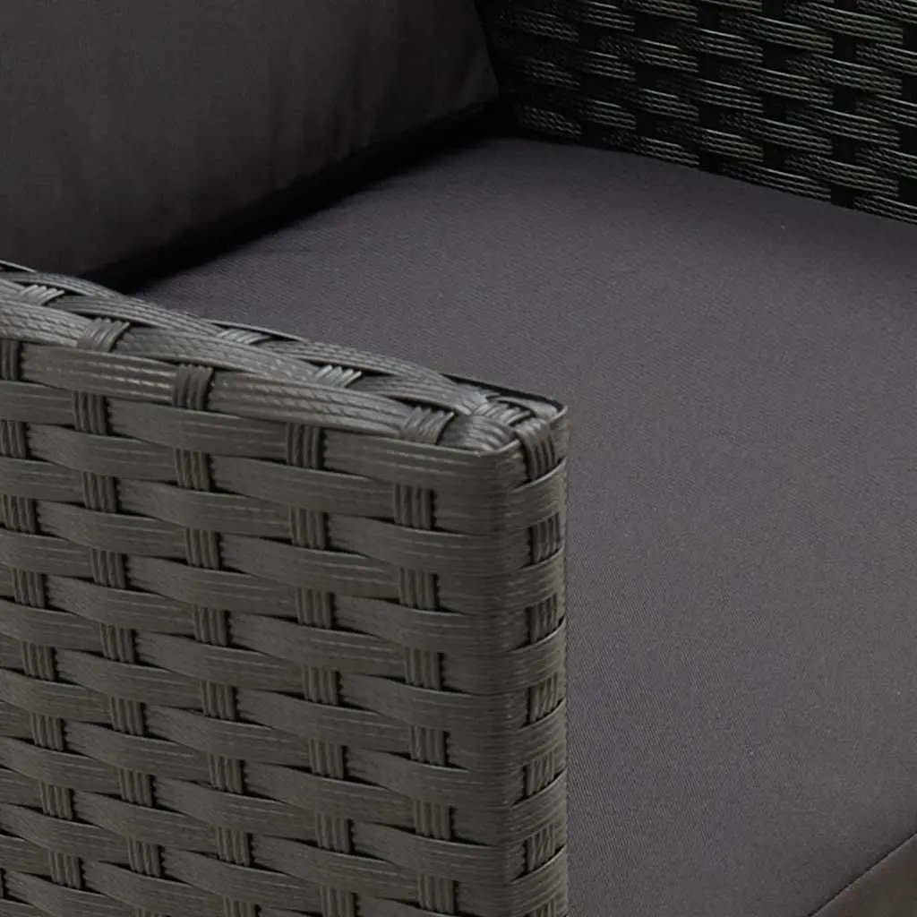 Outdoor Dining Chairs Set of 2 in Black Poly Rattan