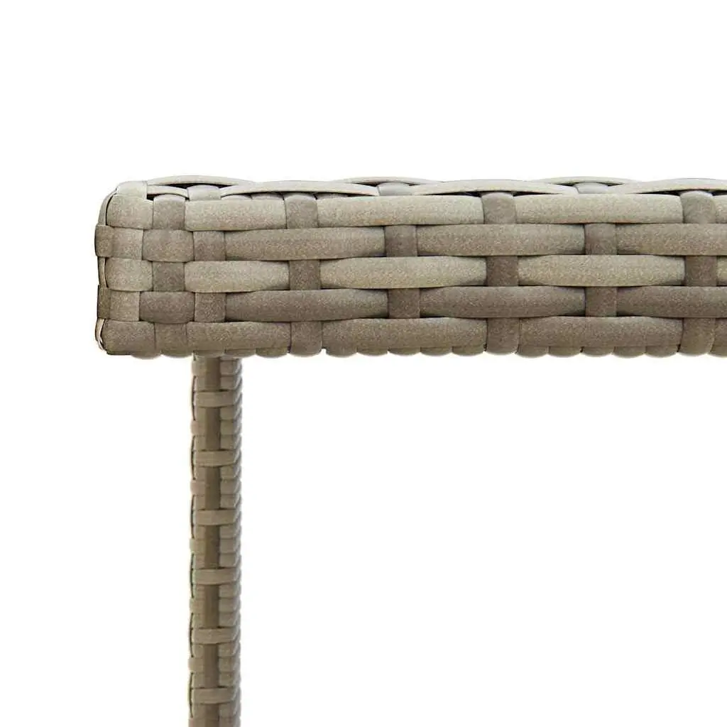Garden Table Weather-resistant PE Rattan Tempered Glass 109x107x74cm Grey Outdoor Furniture