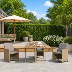 Your Perfect Outdoor Dining Companion - Beige Garden Table
