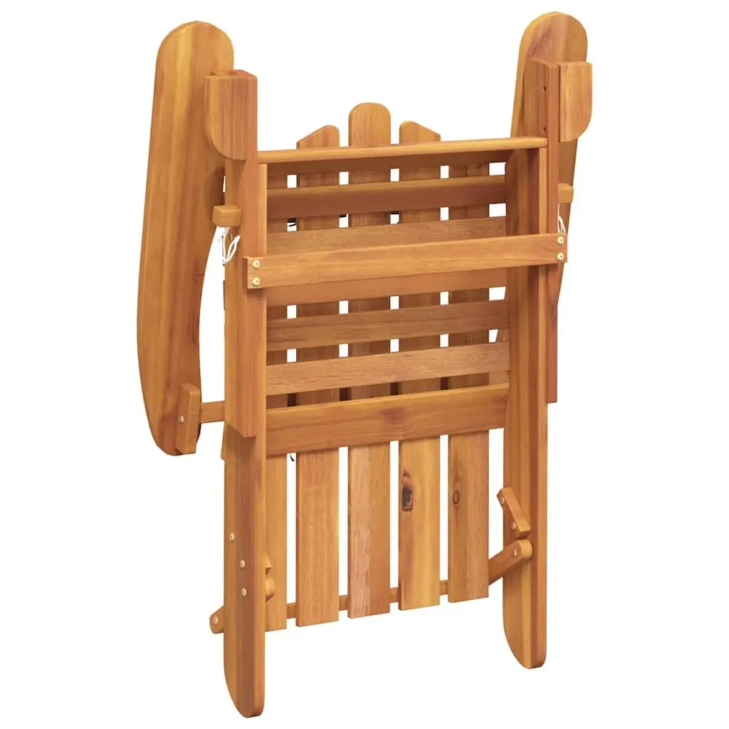 Adirondack Chair with Footrest Foldable Solid Acacia Wood Brown