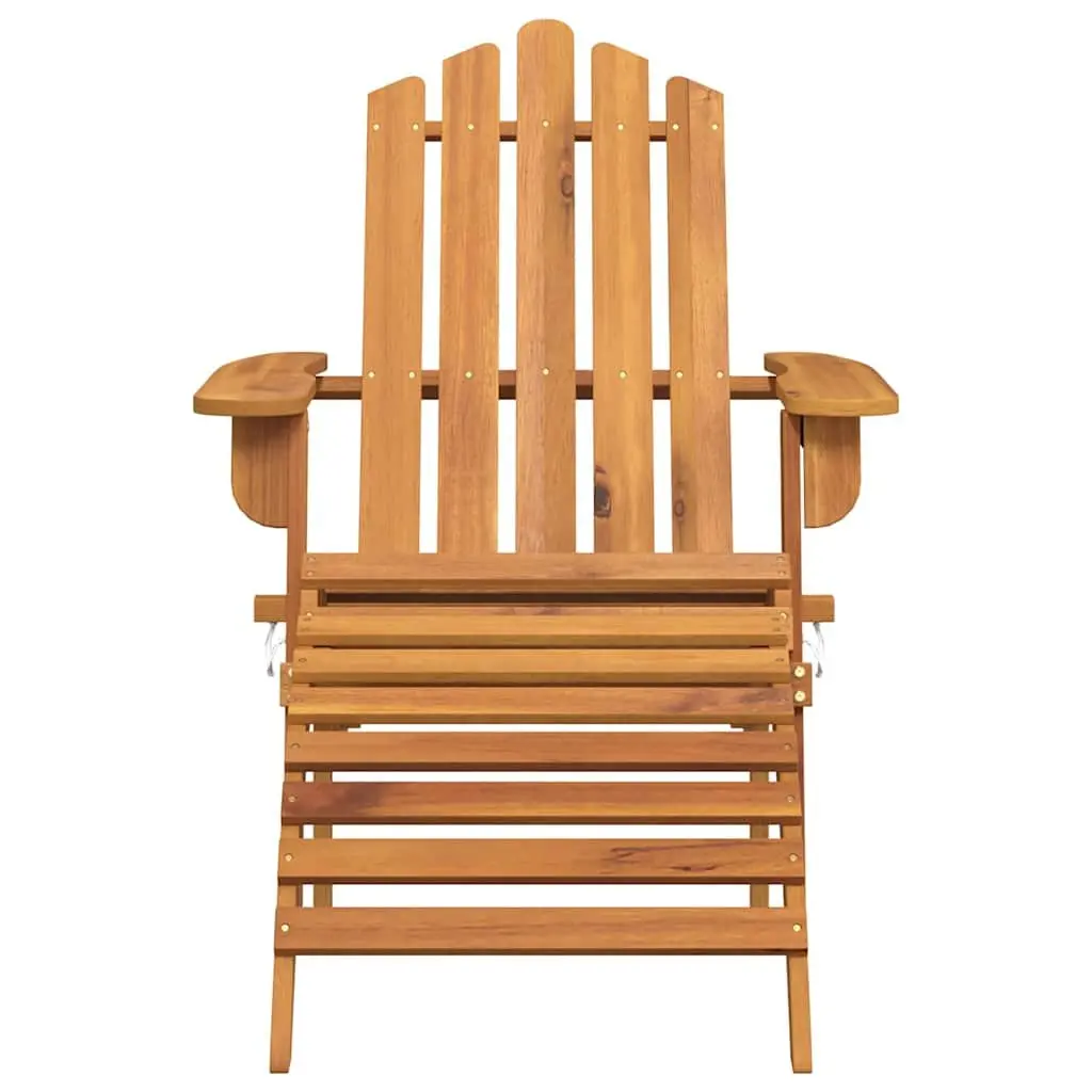 Adirondack Chair with Footrest Foldable Solid Acacia Wood Brown