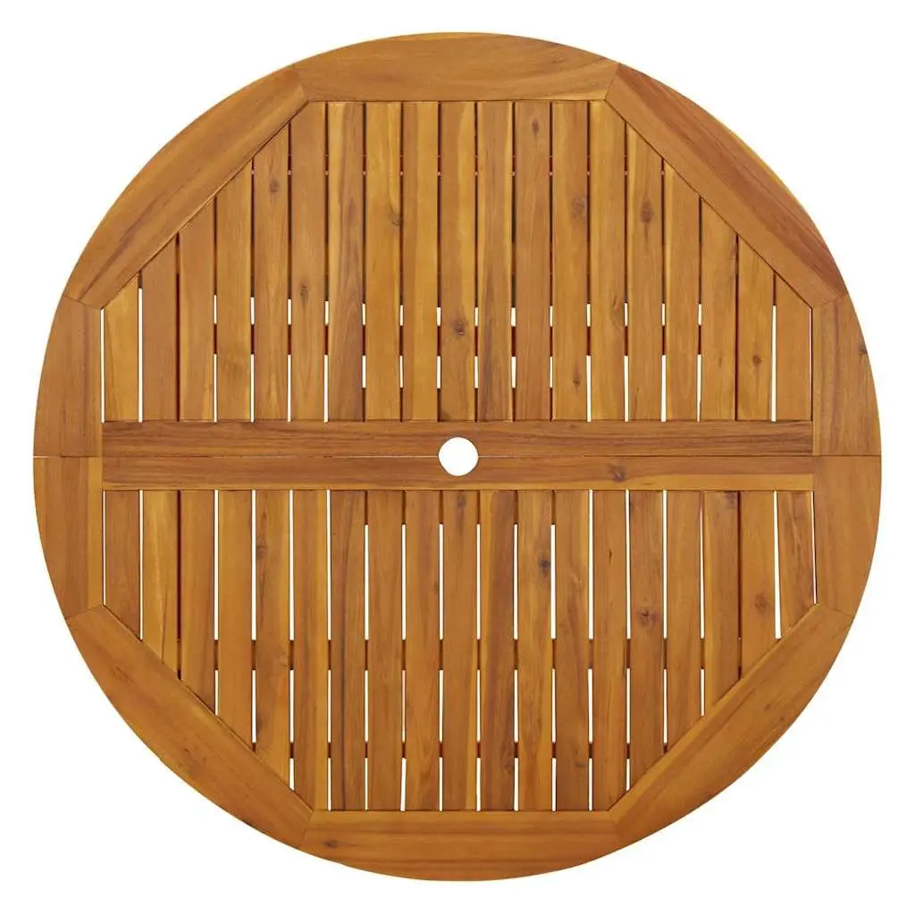 Folding Garden Table 110 cm Outdoor Dining Solid Wood Slatted Portable Brown