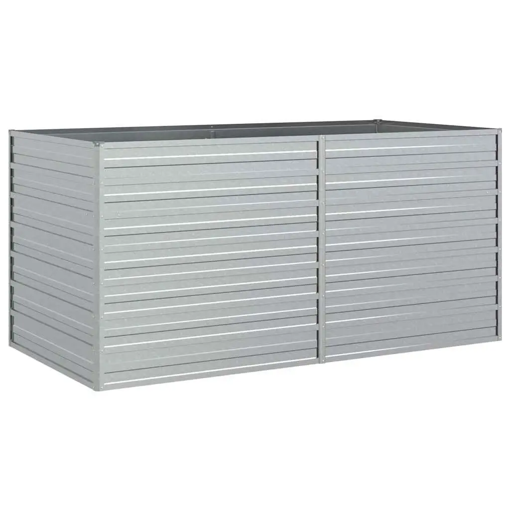 Raised Garden Bed Galvanized Steel 160x80x77 cm Silver Outdoor Planter Box