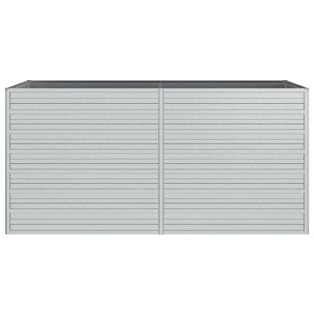 Raised Garden Bed Galvanized Steel 160x80x77 cm Silver Outdoor Planter Box