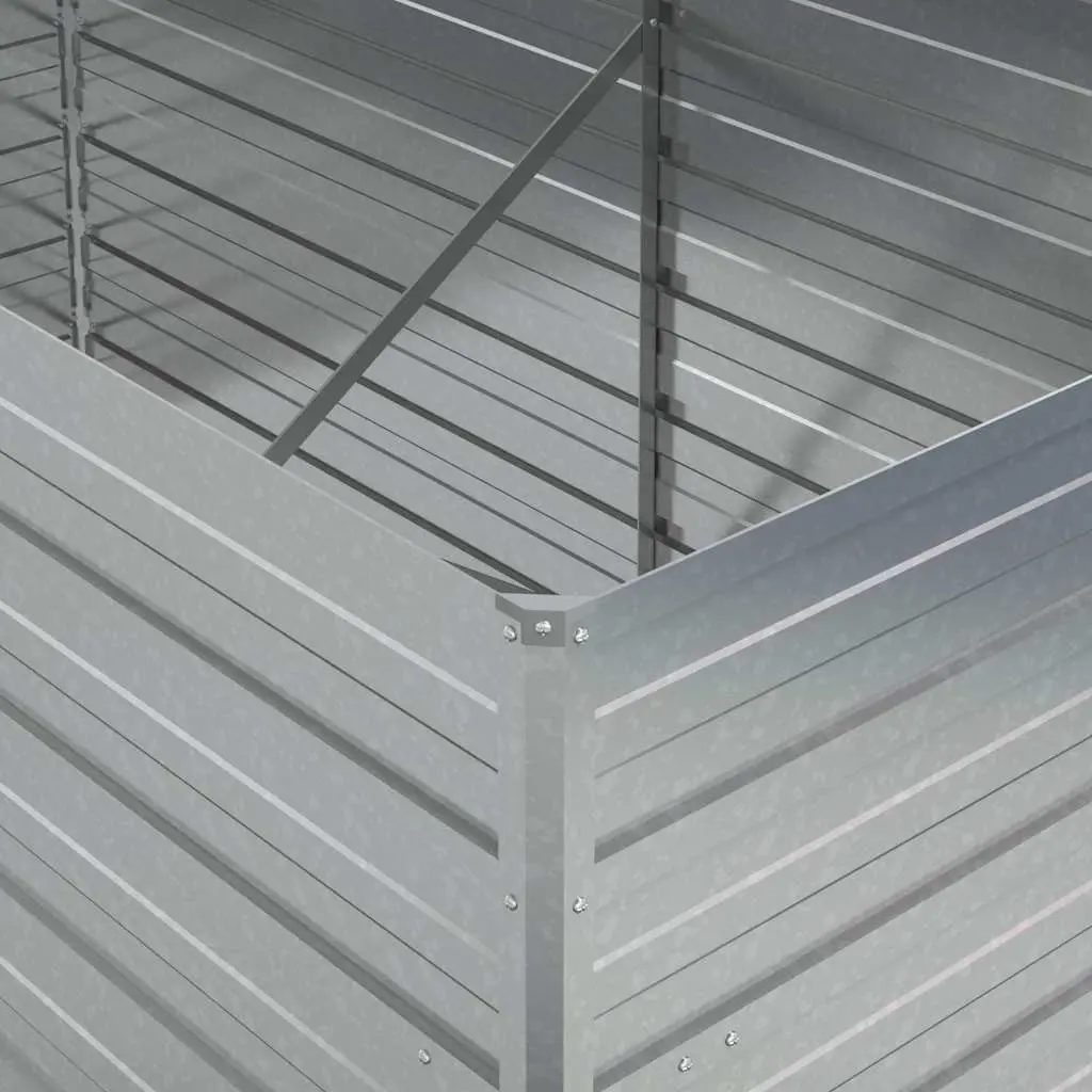 Raised Garden Bed Galvanized Steel 160x80x77 cm Silver Outdoor Planter Box