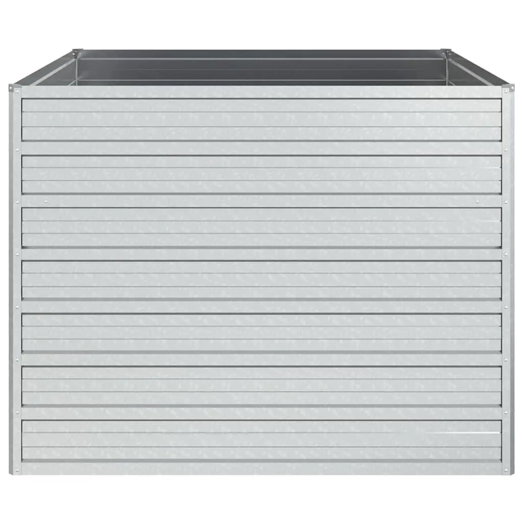 Galvanized Steel Planter Box Raised Garden Bed 100cm x 100cm x 77cm Silver Outdoor