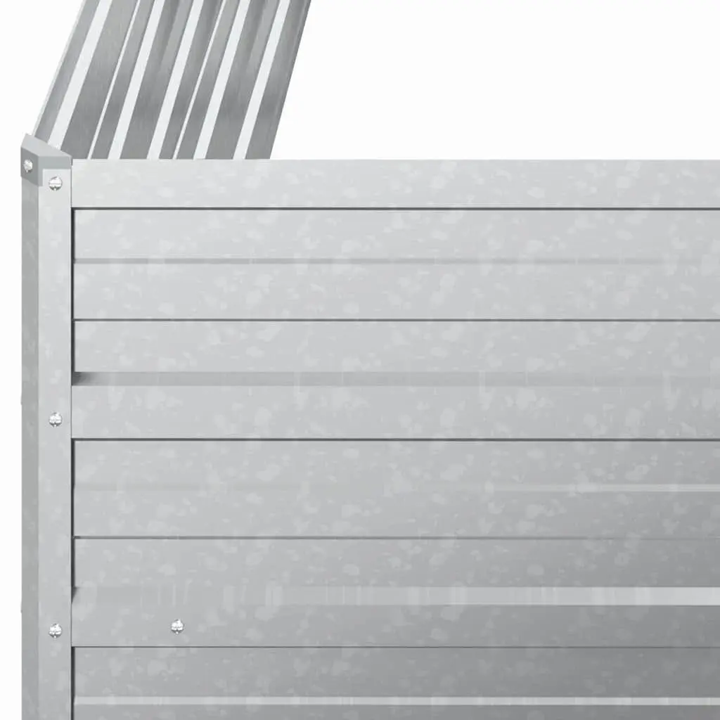 Galvanized Steel Planter Box Raised Garden Bed 100cm x 100cm x 77cm Silver Outdoor