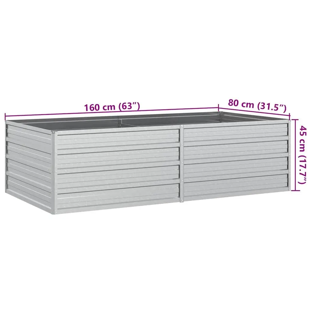 Garden Raised Bed Galvanized Steel Planter 160x80x45cm