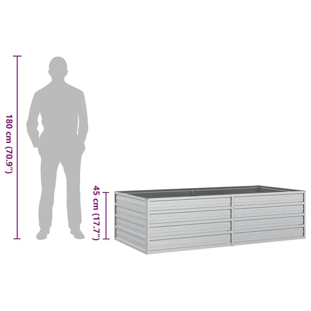 Garden Raised Bed Galvanized Steel Planter 160x80x45cm
