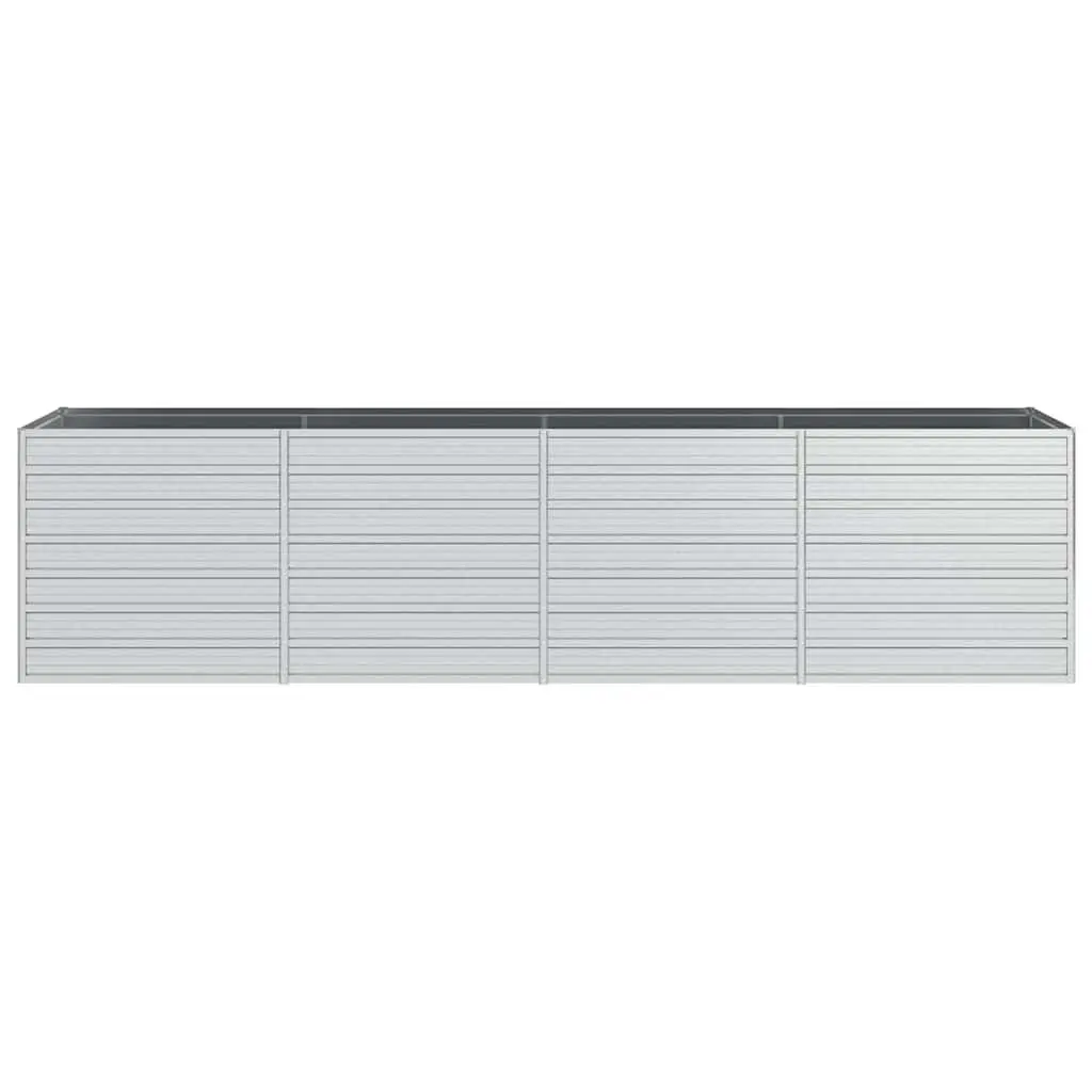 Garden Raised Bed Galvanized Steel Silver 320x80x77 cm