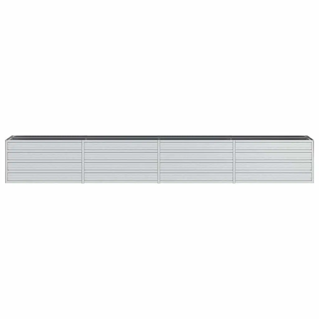 Galvanized Steel Garden Raised Bed 320x40x45 cm Outdoor Planter Box Silver
