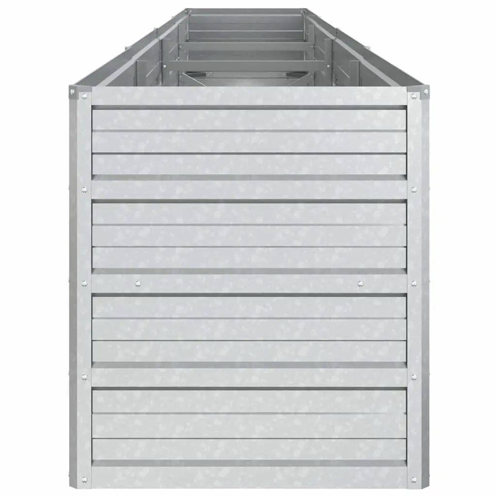 Galvanized Steel Garden Raised Bed 320x40x45 cm Outdoor Planter Box Silver