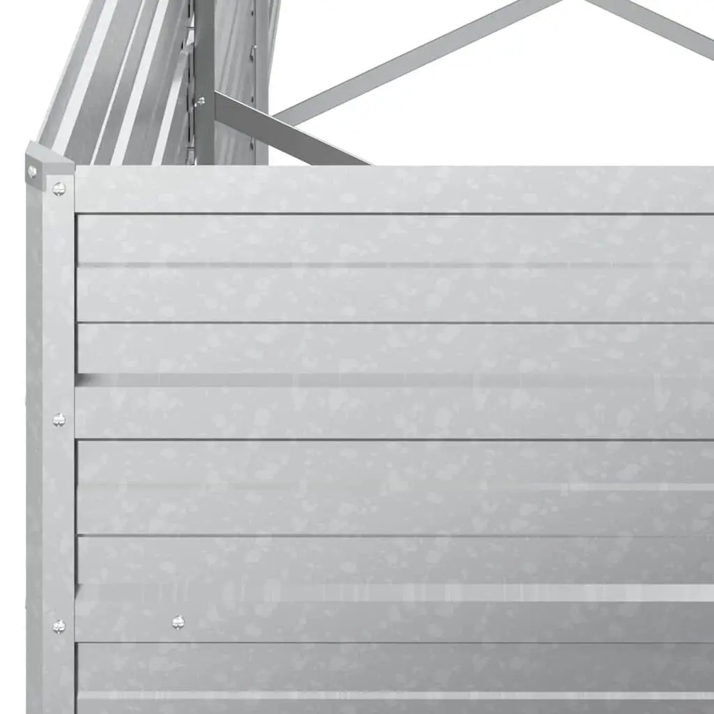 Galvanized Steel Garden Raised Bed 320x40x45 cm Outdoor Planter Box Silver