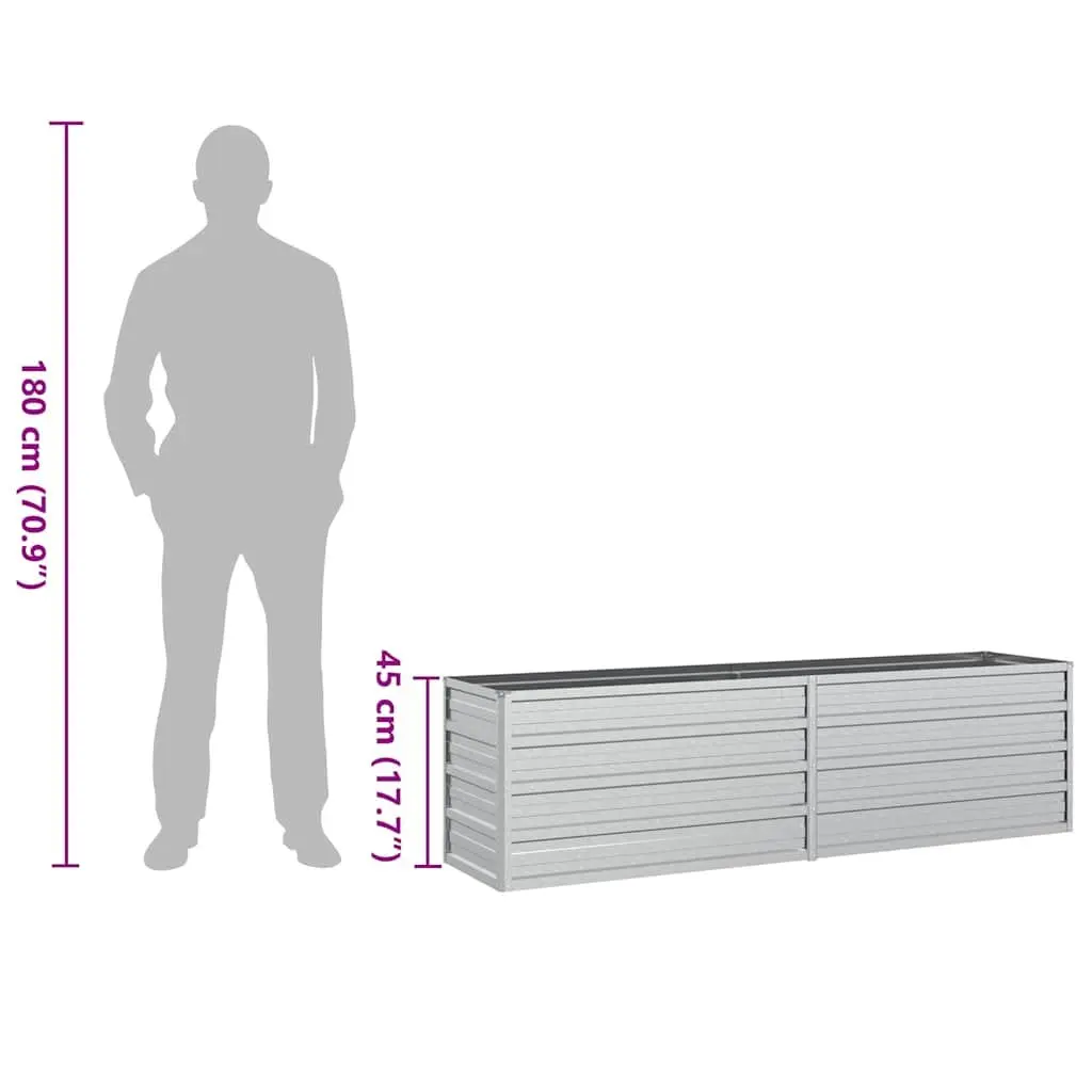 Raised Garden Bed Open Bottom Galvanised Steel 160x40x45 cm Outdoor Planter Box
