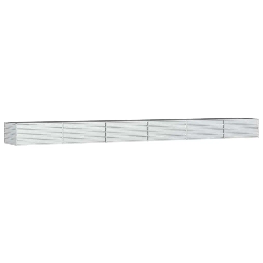 Raised Garden Bed Planter Box Metal Silver 600 x 80 x 45 cm