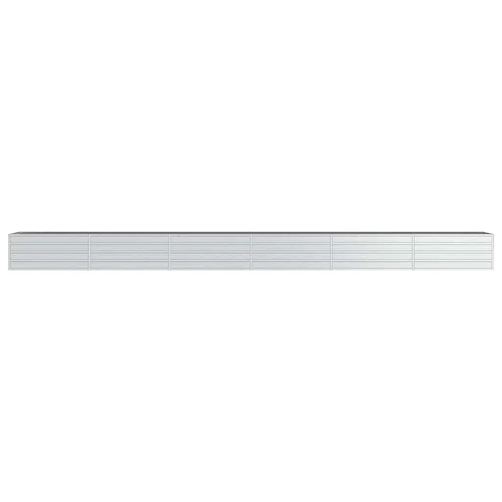 Raised Garden Bed Planter Box Metal Silver 600 x 80 x 45 cm