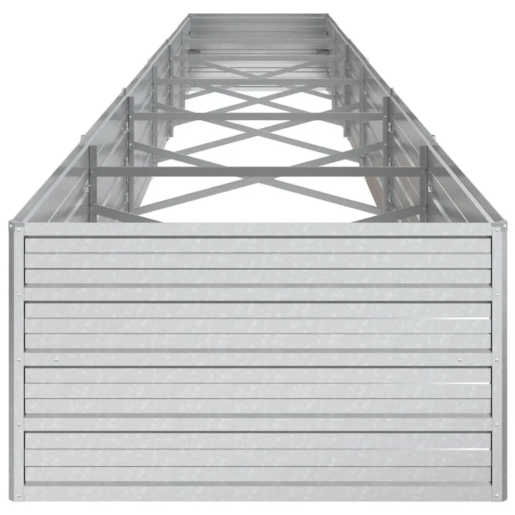Raised Garden Bed Planter Box Metal Silver 600 x 80 x 45 cm