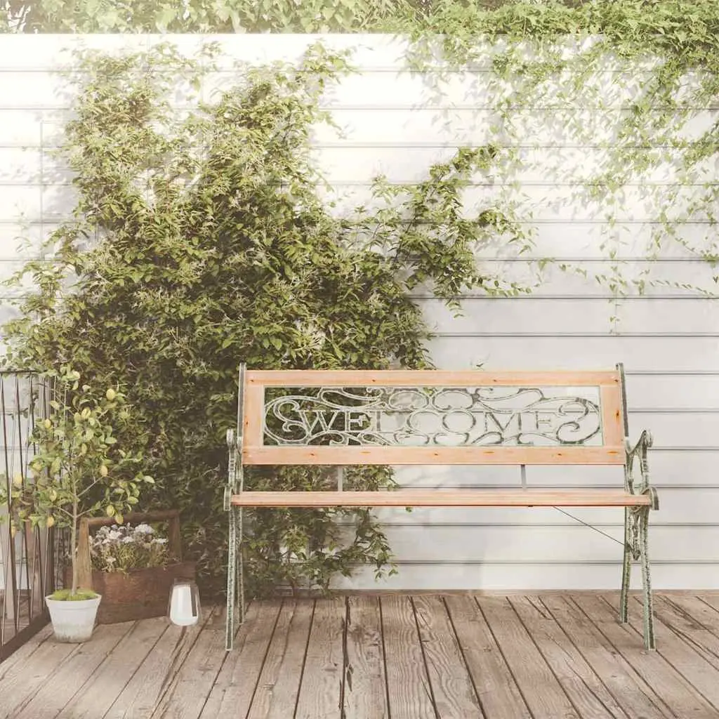 Garden Bench 122cm Wooden Outdoor Seating Patio Furniture Brown Decorative