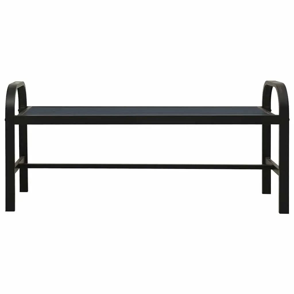 Outdoor Garden Bench Weather-Resistant Steel WPC 124.5cm Black